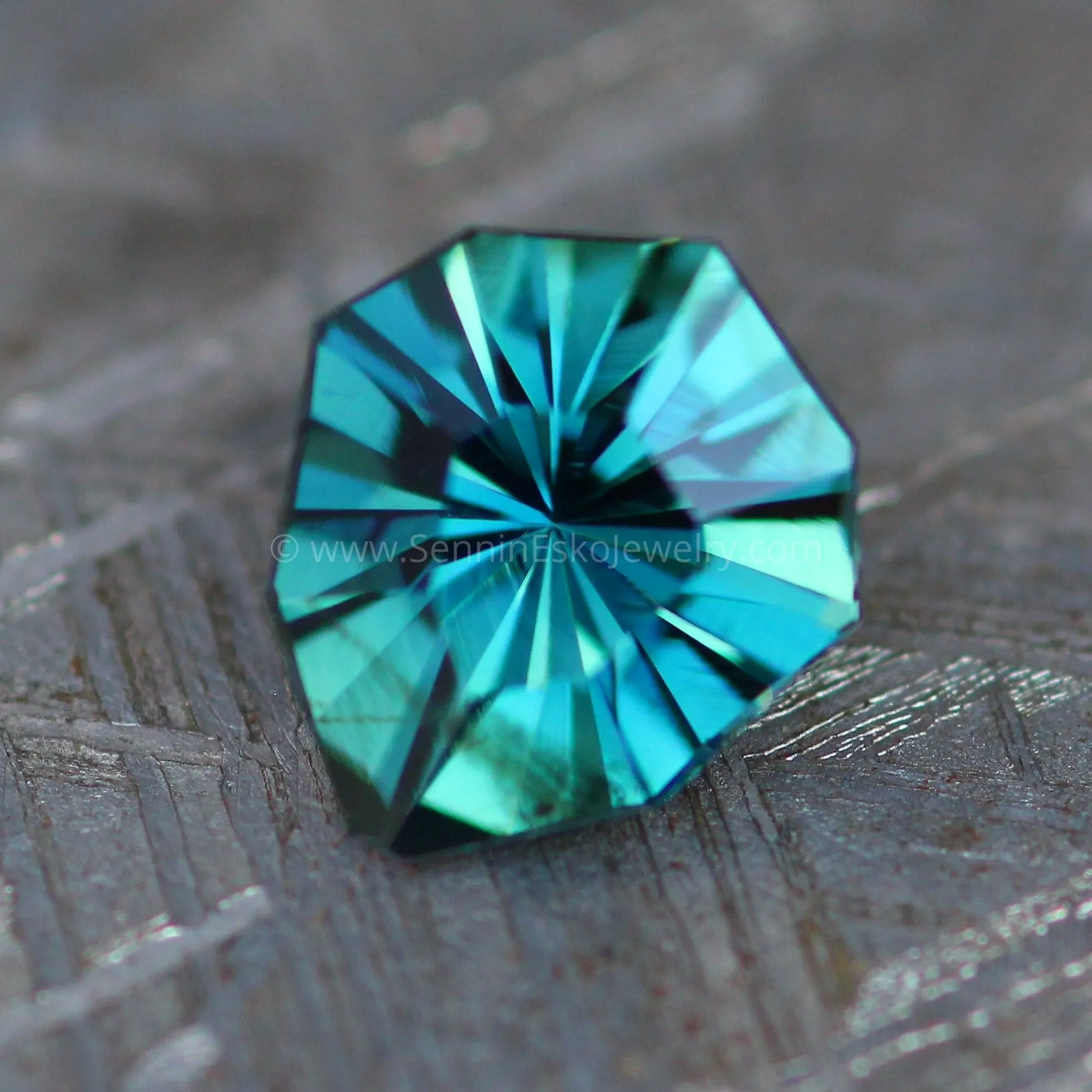 Teal Sapphire Shield - 1.36carats, Freeform Cut - 7.3x6.4mm