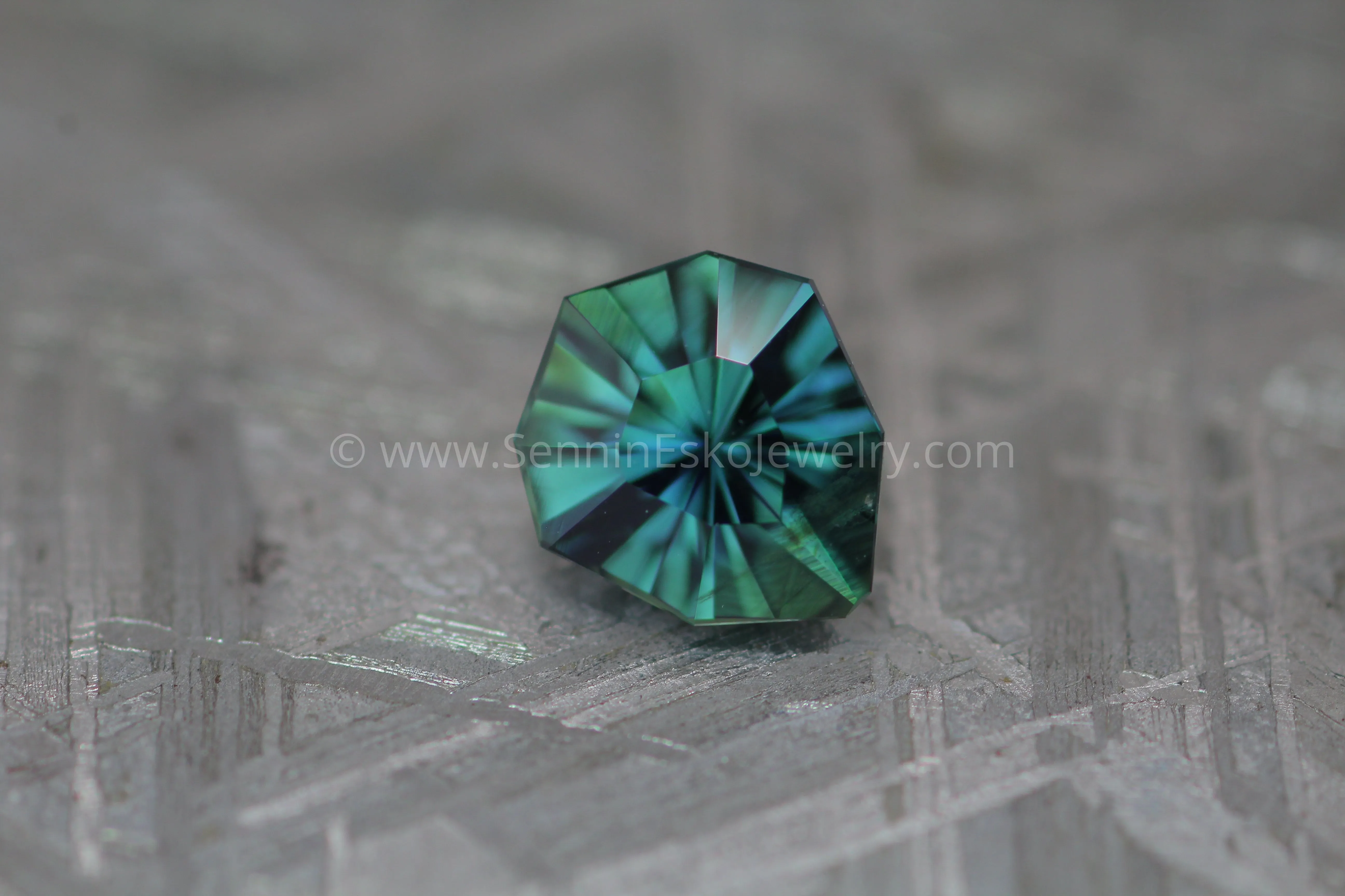 Teal Sapphire Shield - 1.36carats, Freeform Cut - 7.3x6.4mm