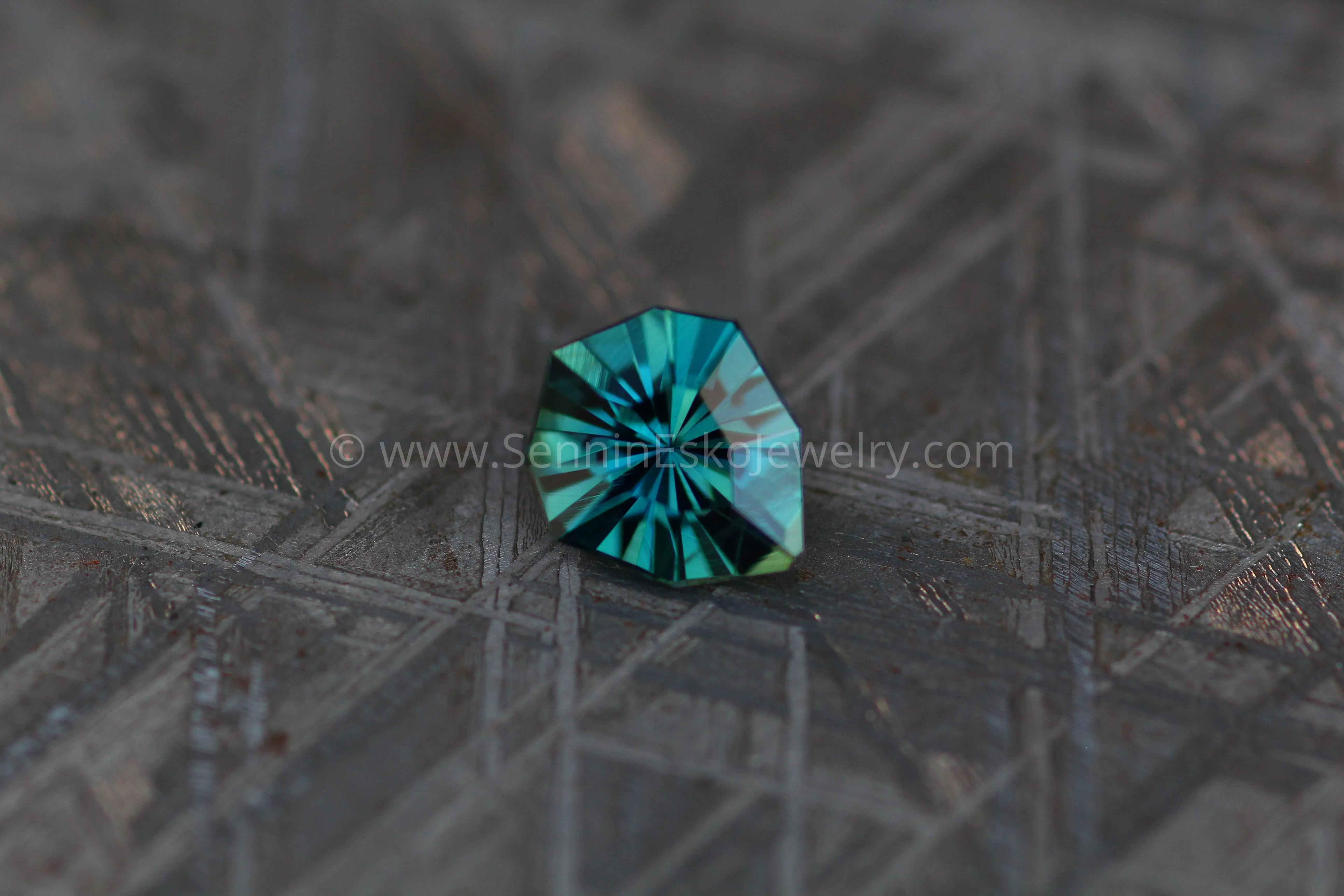 Teal Sapphire Shield - 1.36carats, Freeform Cut - 7.3x6.4mm