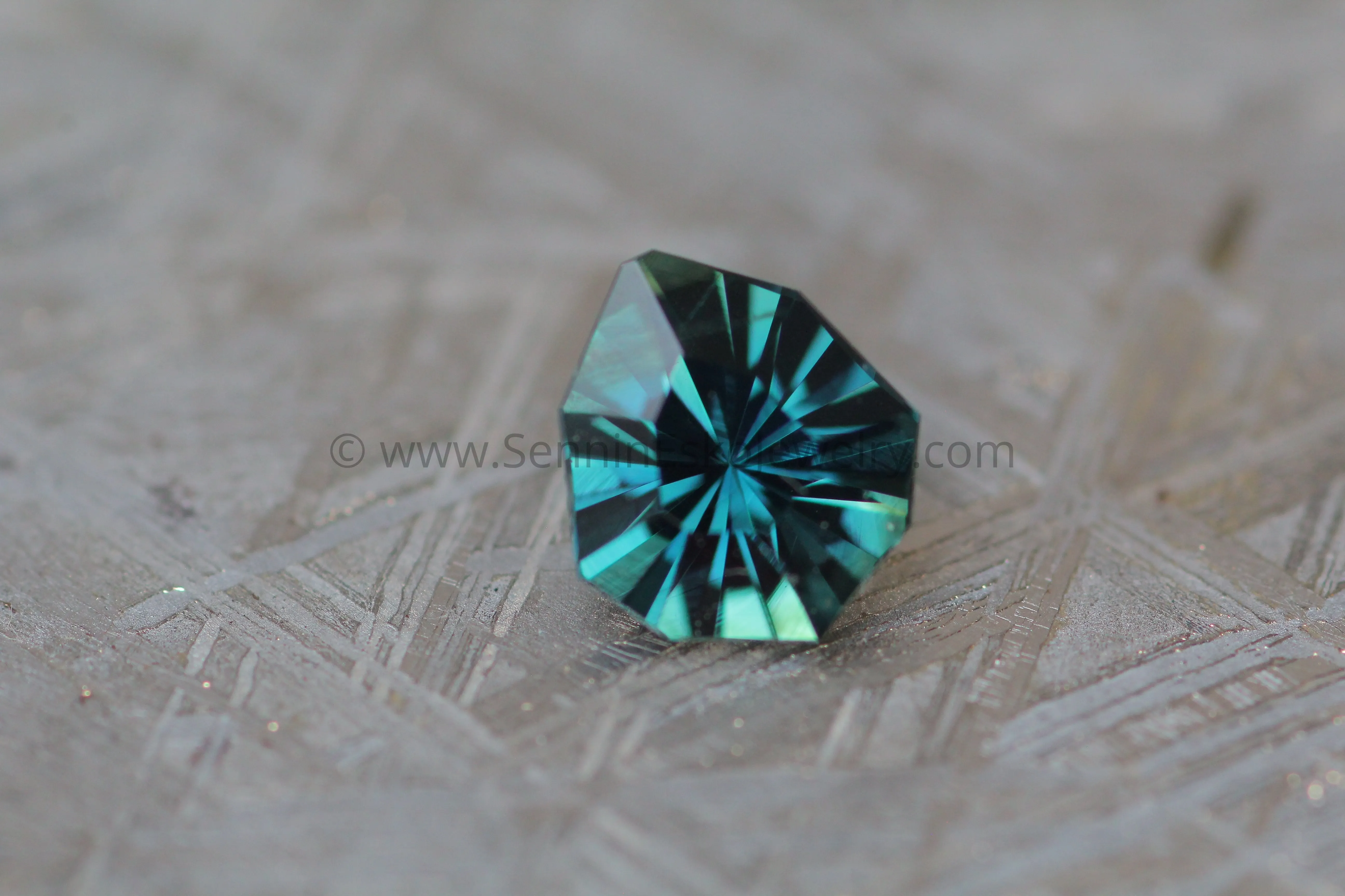 Teal Sapphire Shield - 1.36carats, Freeform Cut - 7.3x6.4mm