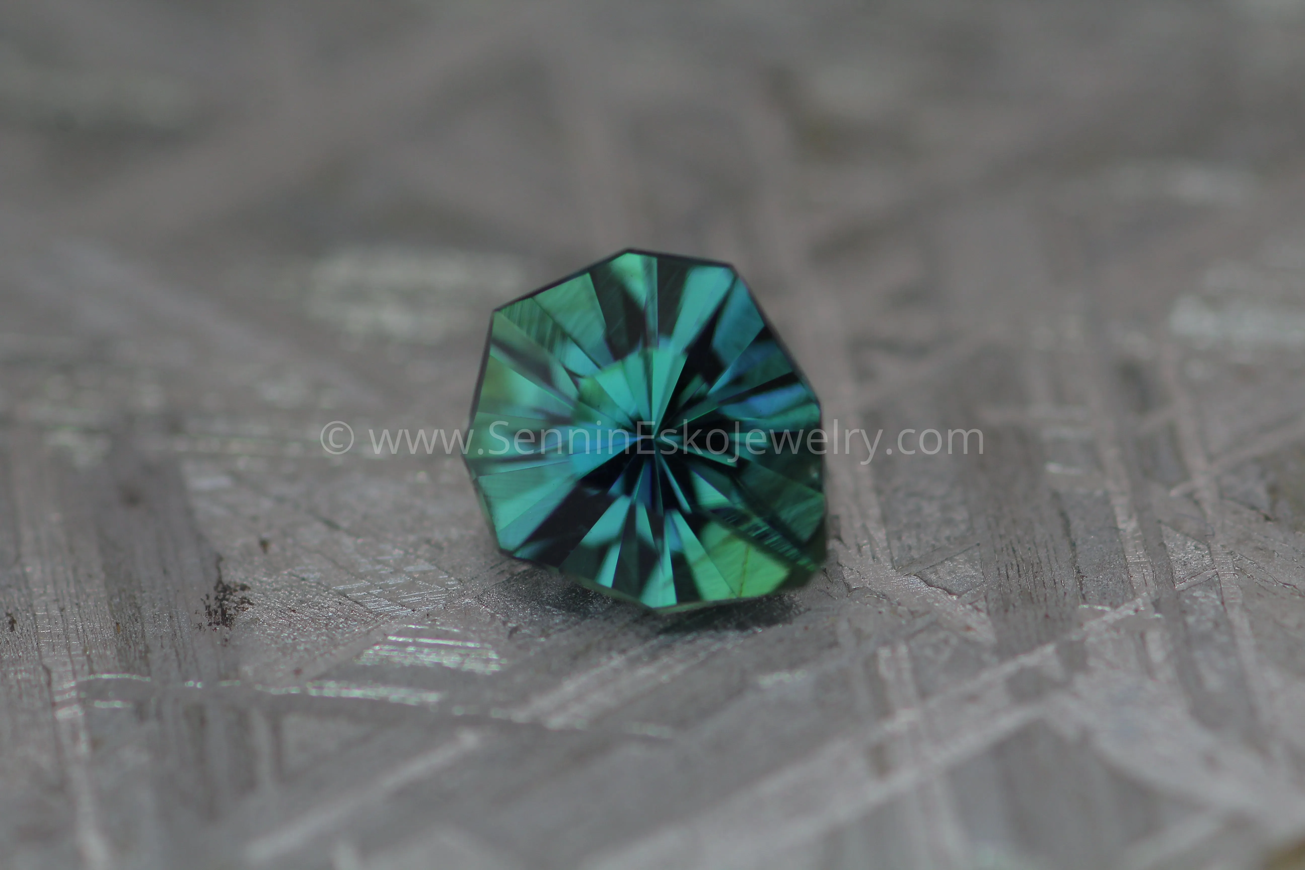 Teal Sapphire Shield - 1.36carats, Freeform Cut - 7.3x6.4mm