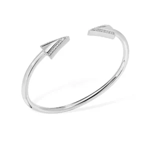 Twist Art Deco Bangle Large in Sterling Silver