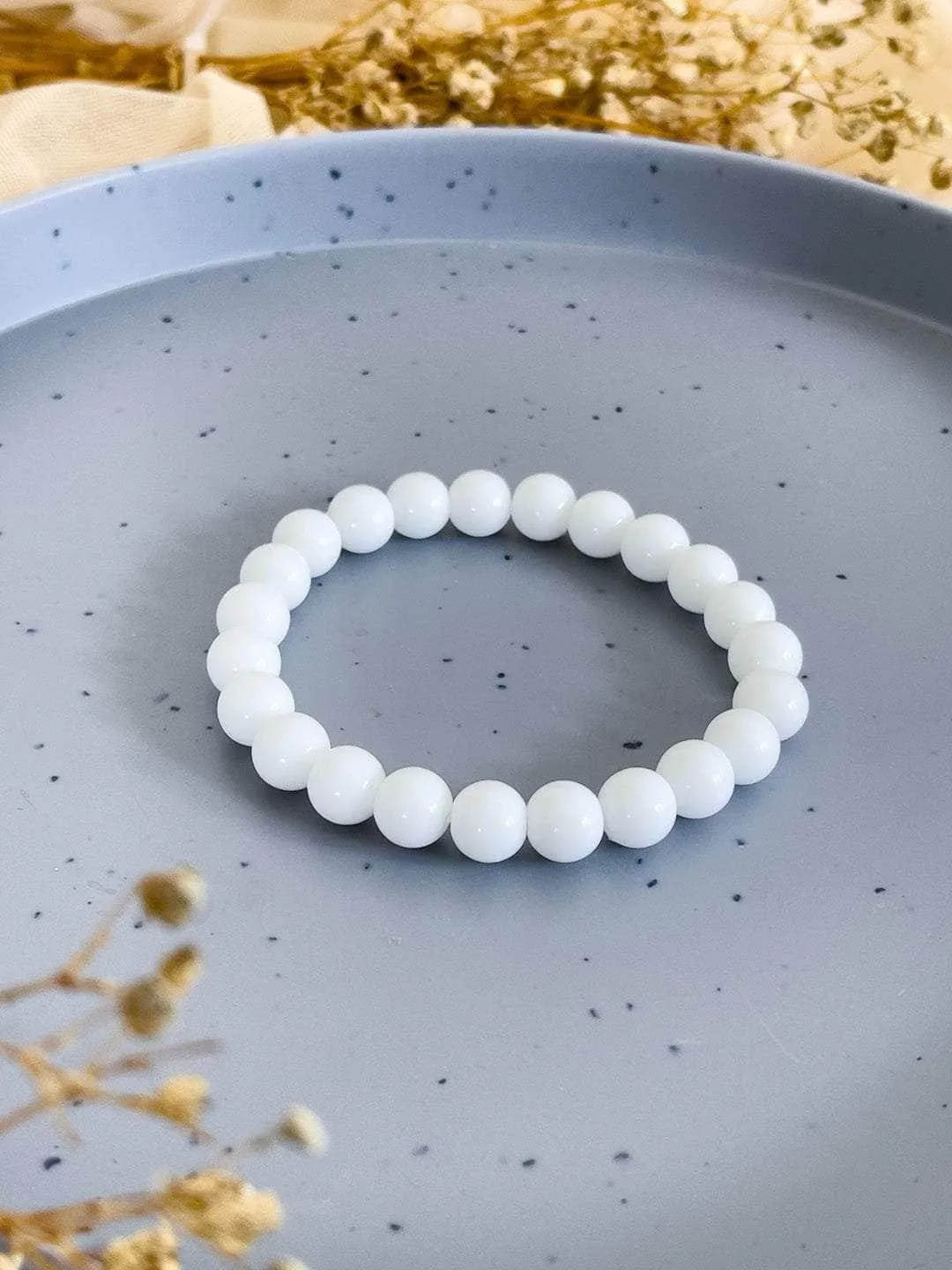 White Agate Stone Bracelet