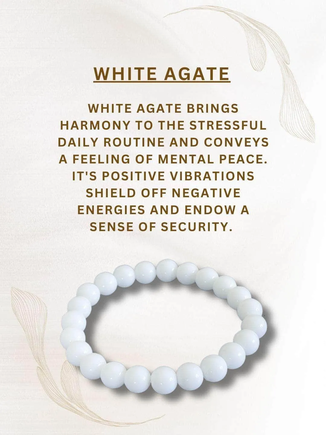 White Agate Stone Bracelet