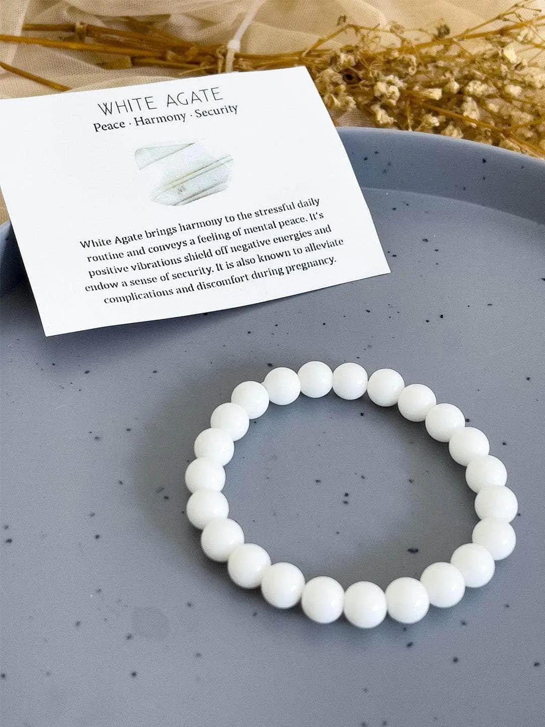 White Agate Stone Bracelet