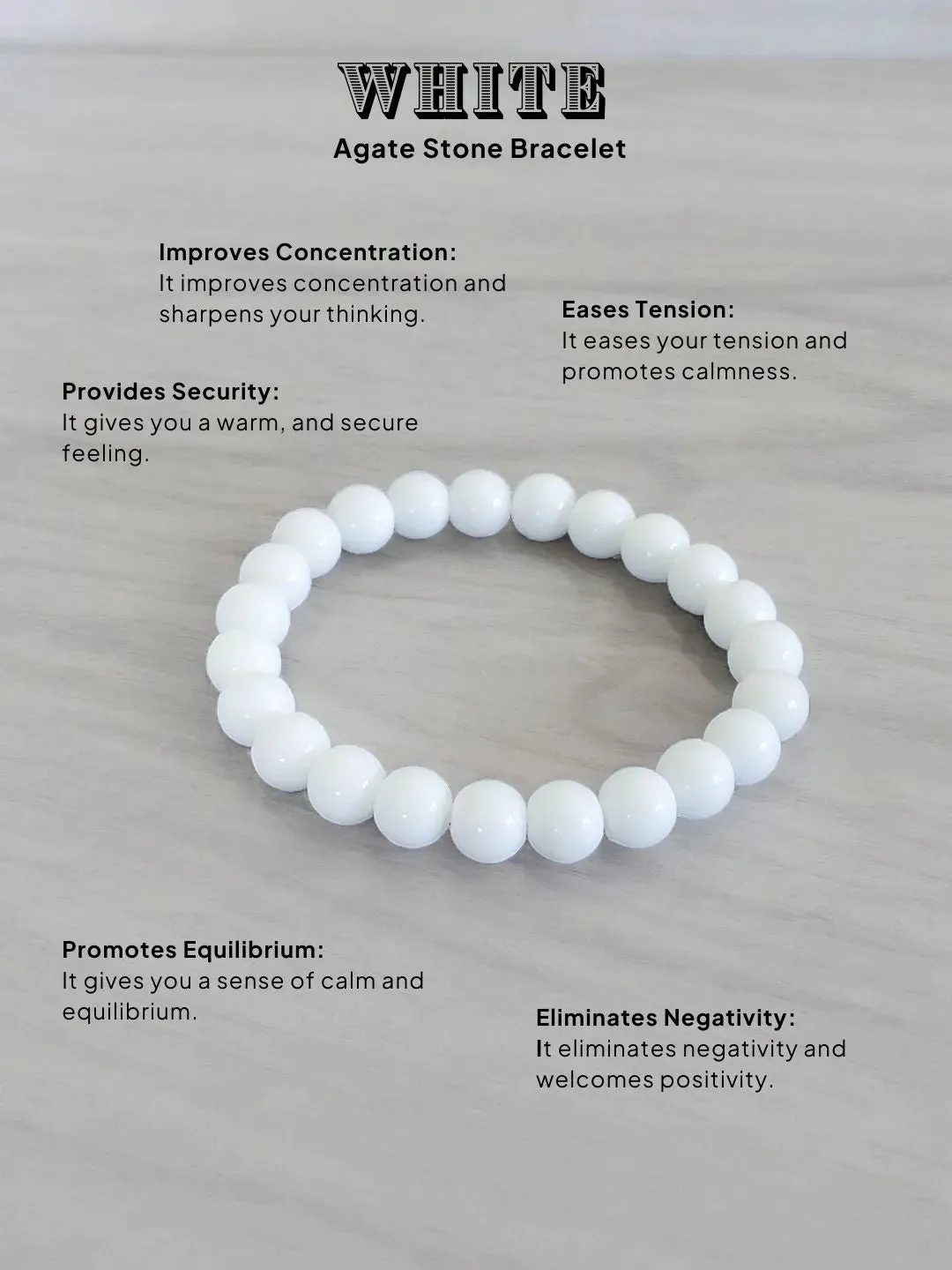 White Agate Stone Bracelet