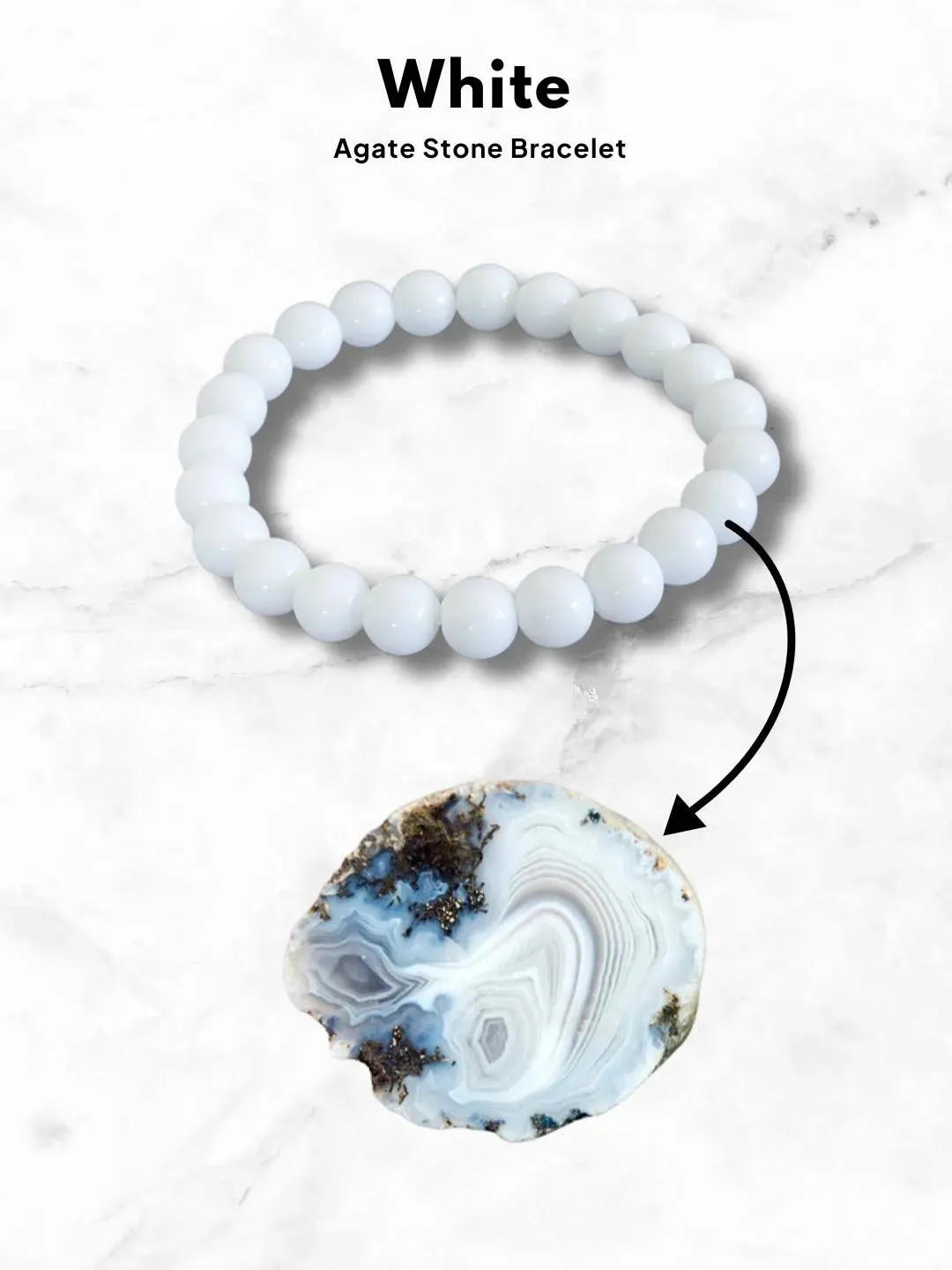 White Agate Stone Bracelet